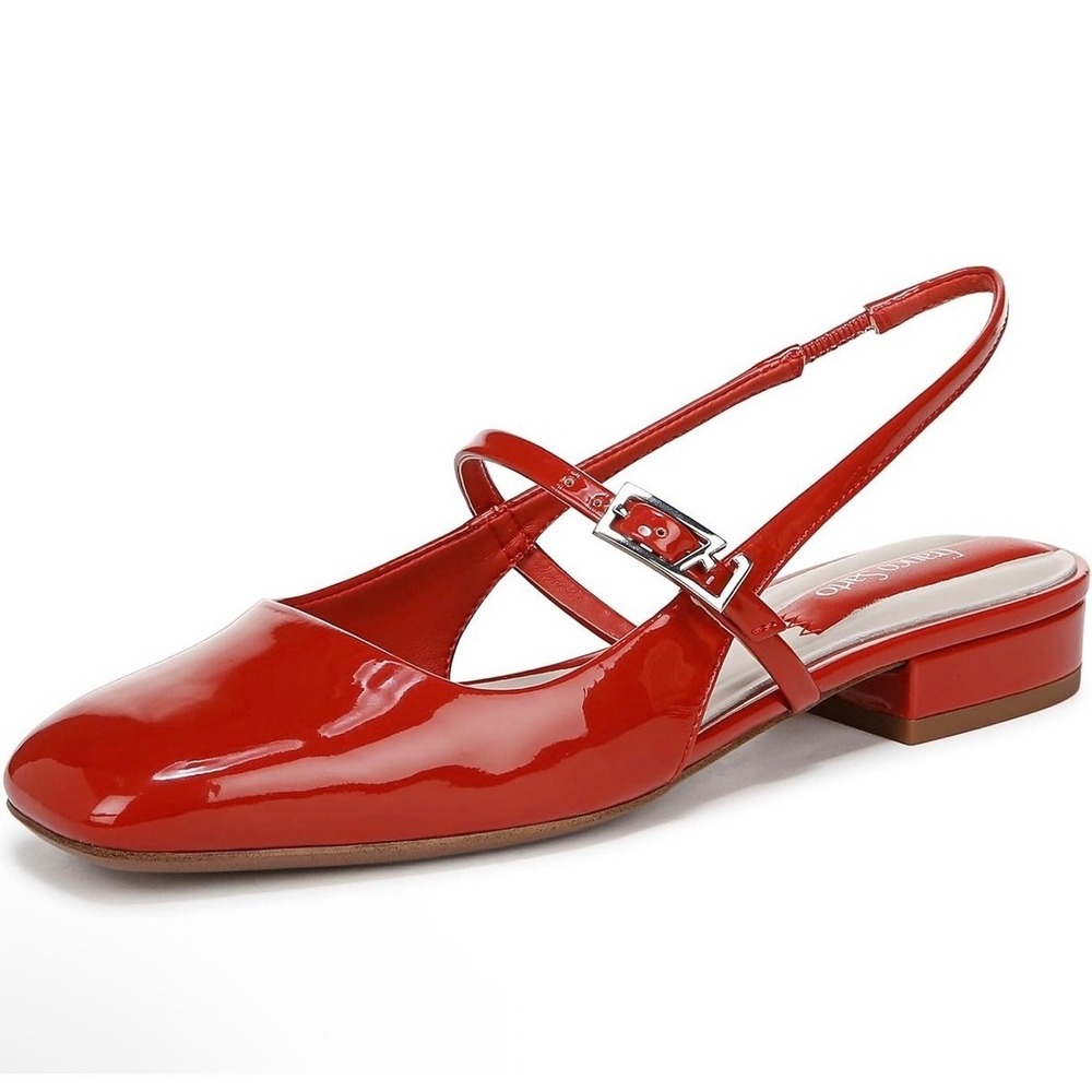 Franco Sarto L-Destin Red Patent Mary Jane Slingback Flats Womens 9.5 M New
